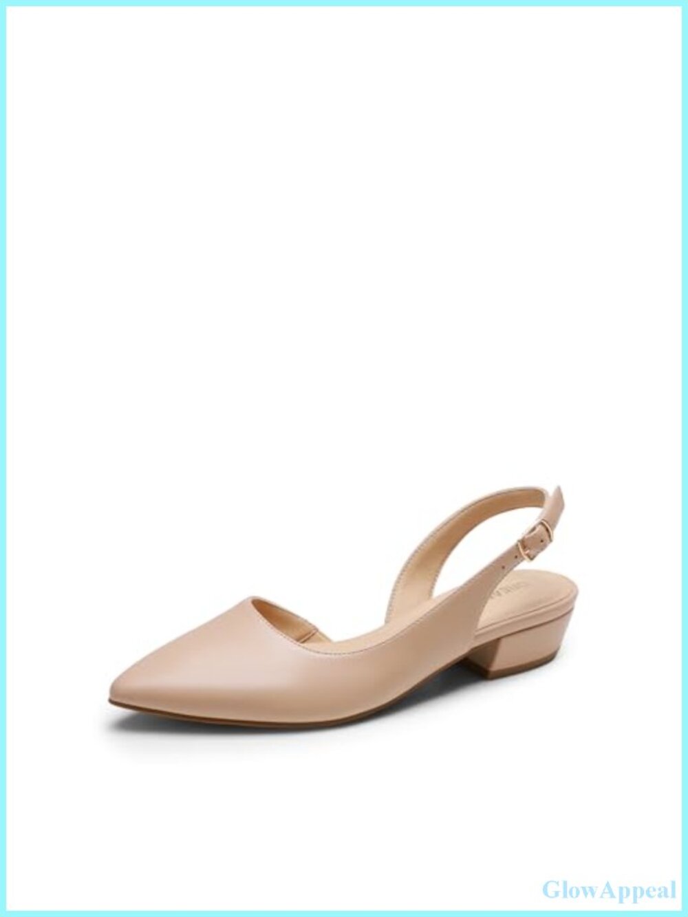 Women's Slingback Flats Pointed Toe Low Block Heel Pumps